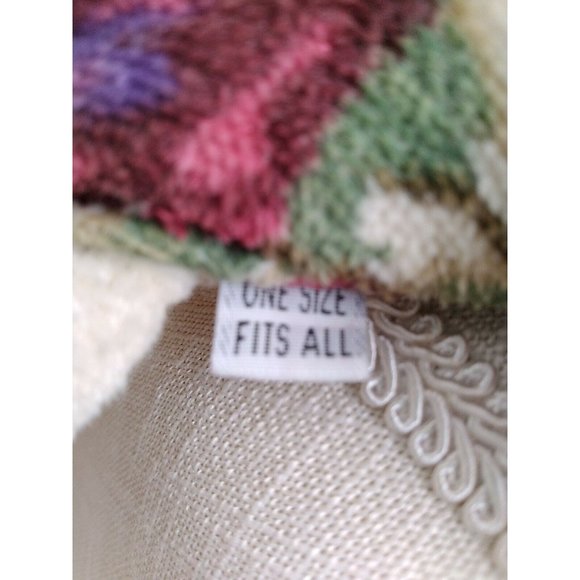 Vtg Turkish Bathrobe 90s Roses Shabby - Picture 9 of 9